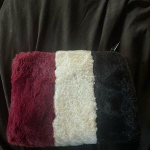Guess Multicolor Faux Fur Cosmetic Bag